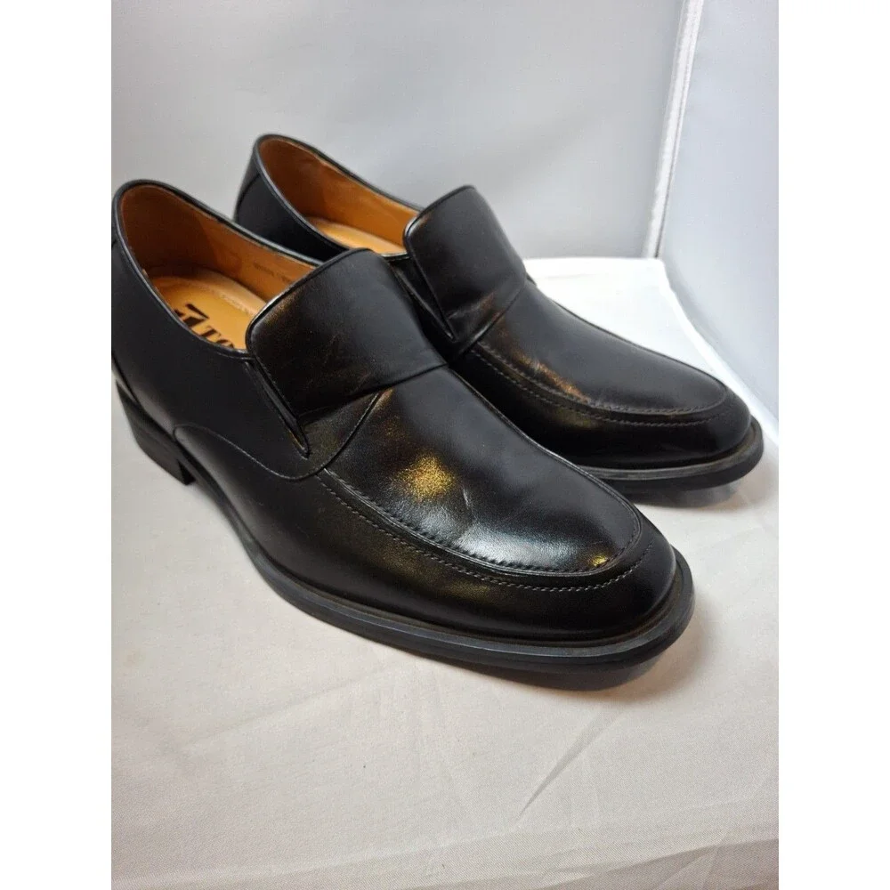 TOTO Men's Classic Black Leather Penny Loafers Dress Shoes Size 260 (8)